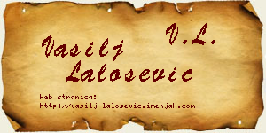 Vasilj Lalošević vizit kartica